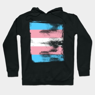 Trans Pride Flag Colors Vintage Finish Hoodie